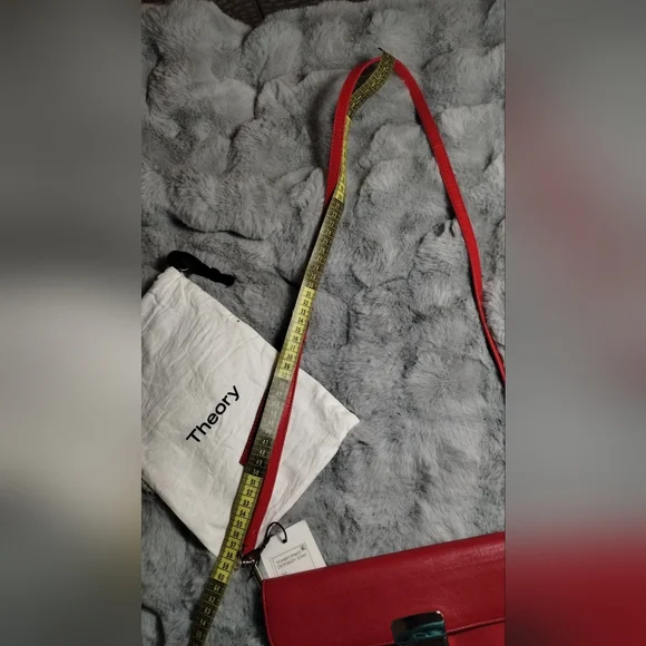 New! NWT THEORY Leather Clutch Pouch Crossbody Bag $375 - Picture 12 of 12